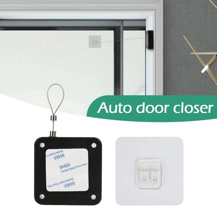 800G Tension Automatic Door Closer All Door Closers With 1.2M Steel Wire Anti-Theft Cable Box (White