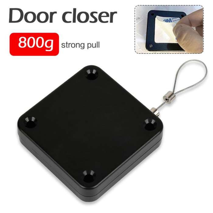 800G Tension Automatic Door Closer All Door Closers With 1.2M Steel Wire Anti-Theft Cable Box (White