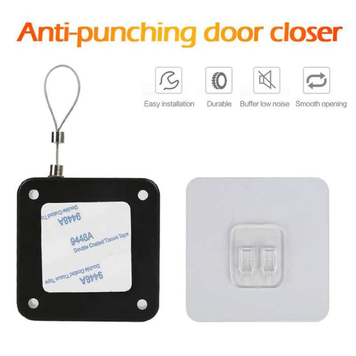 800G Tension Automatic Door Closer All Door Closers With 1.2M Steel Wire Anti-Theft Cable Box (White