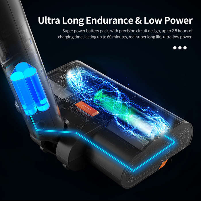 BEHOW WYPE Sweeping and Mopping Device Wireless Handheld Upright Cleaner 180Rotatable Silent Clean