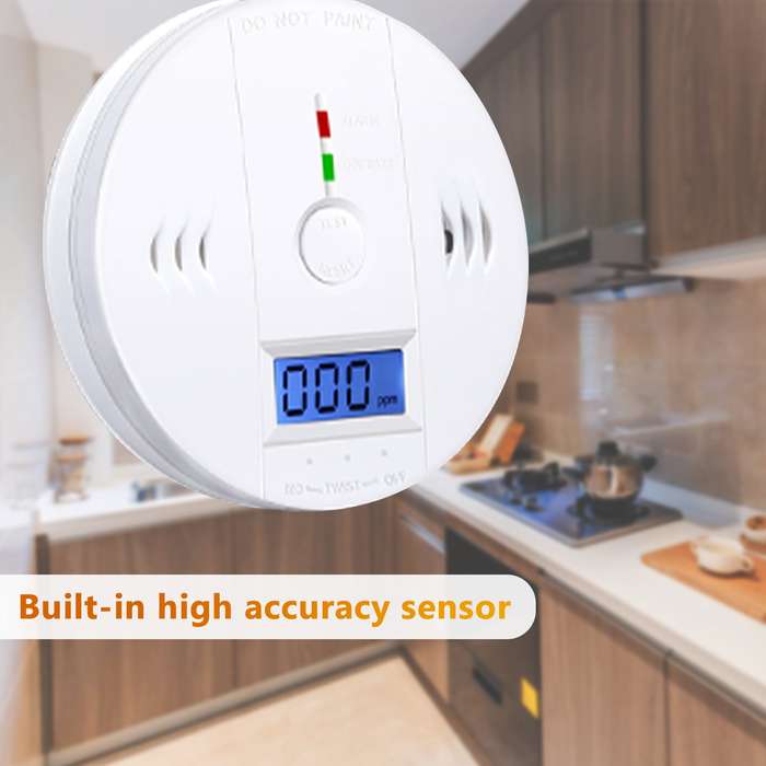 Carbon Monoxide Alarm Detector CO Alarm Detector Powered by Battery with LCD Display Voice Warning