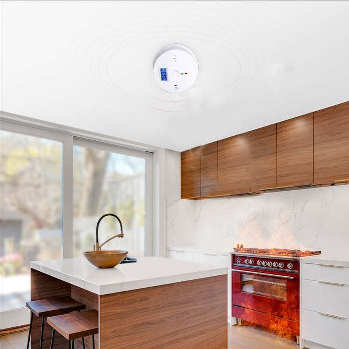Carbon Monoxide Alarm Detector CO Alarm Detector Powered by Battery with LCD Display Voice Warning