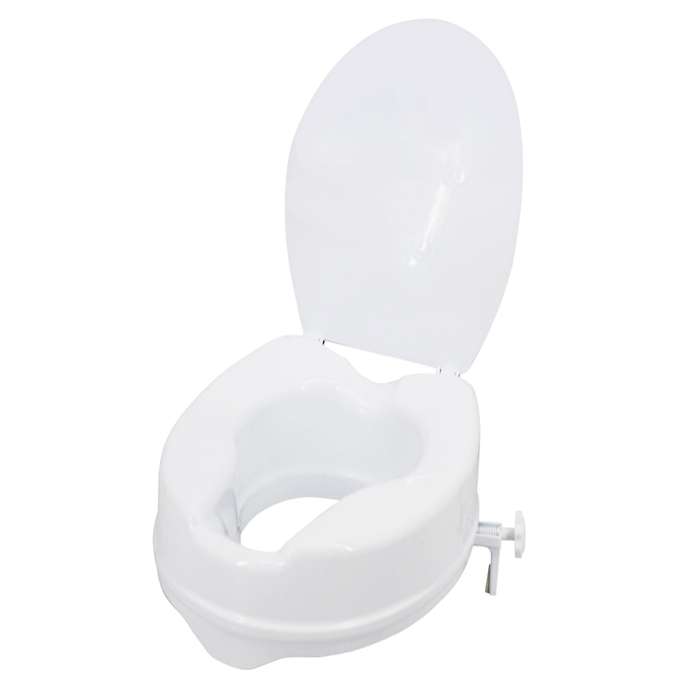 Raised Toilet Seat with Lid 300 Lbs Heavy Duty Elevated Toilet Seat with Tightening Clamps Raised To