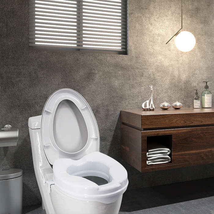 Raised Toilet Seat with Lid 300 Lbs Heavy Duty Elevated Toilet Seat with Tightening Clamps Raised To