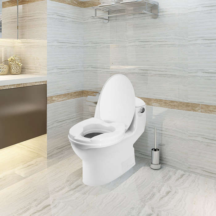 Raised Toilet Seat with Lid 300 Lbs Heavy Duty Elevated Toilet Seat with Tightening Clamps Raised To