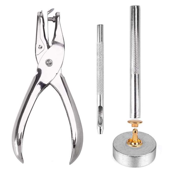 480 Sets of Leather Rivets Double Cap Rivet 3 Sizes 4 Colors with 4 Fixing Set Tools for DIY Leather