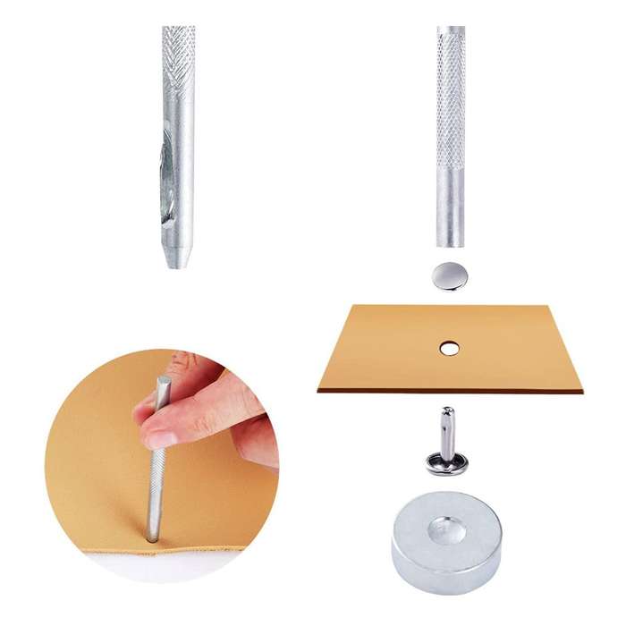480 Sets of Leather Rivets Double Cap Rivet 3 Sizes 4 Colors with 4 Fixing Set Tools for DIY Leather