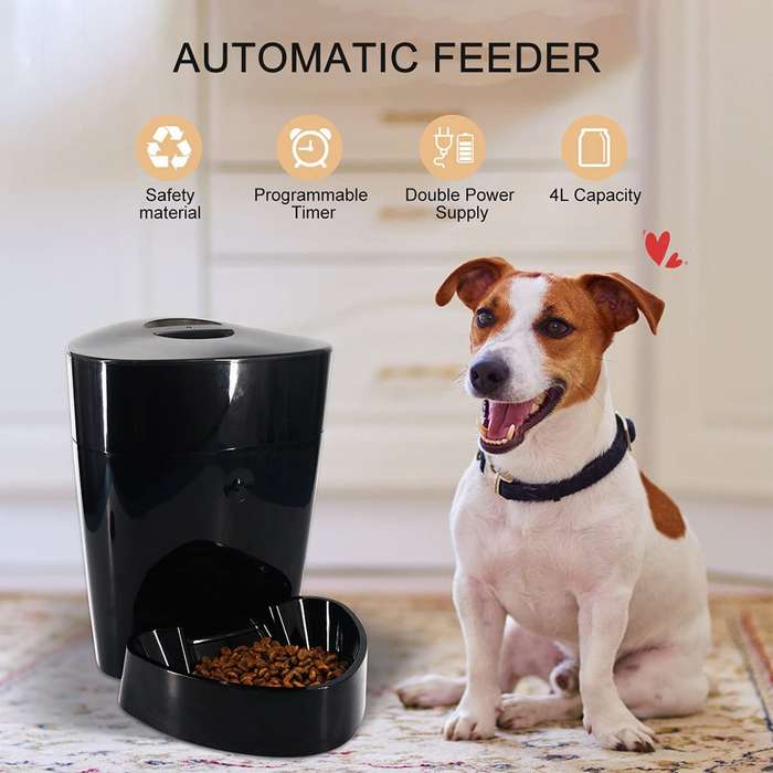 4L Automatic Feeder Smart Pet Feeder Rechargeable Electric Dry Food Container   Timed Dog Cat