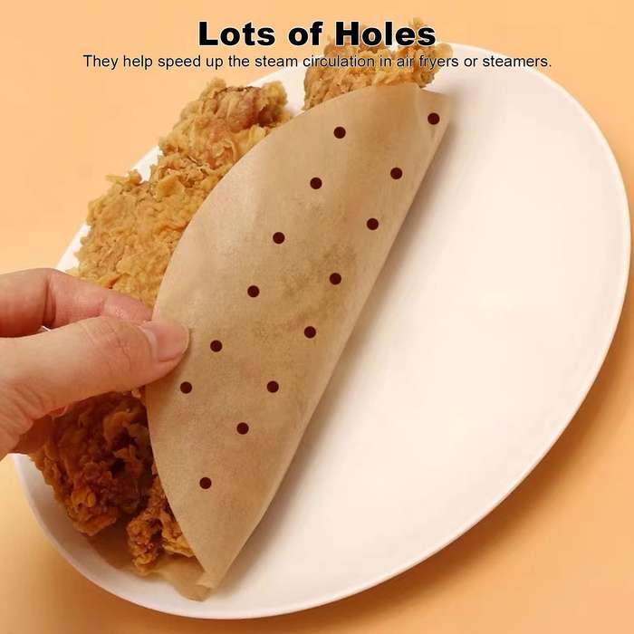 200pcs Heat Resistant Air Frying Pan Paper Nonstick Air Fryer Liners 8.5 Inch Square Oil Paper for A