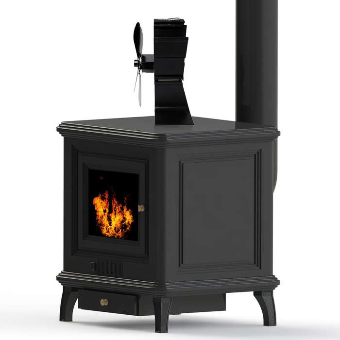 Start Silent Heat Powered Wood Stove Fan 6 Blad-es for Gas/Pellet/Wood/Log Burning Stove