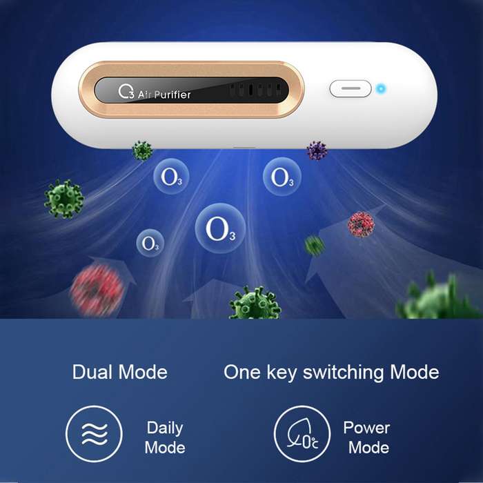 Ozone Air Purifier Portable Deodorizer Mini Odor Eliminator USB Charging Bedroom Air Cleaner for Car