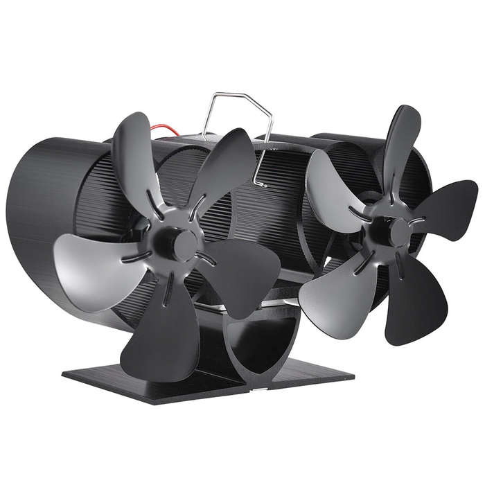 Dual-motor Stove Fan 10 Blades Heat Powered Stove Fan Fireplace Fan Non-Electric Quiet Operation for