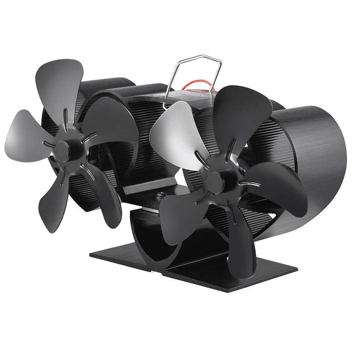 Dual-motor Stove Fan 10 Blades Heat Powered Stove Fan Fireplace Fan Non-Electric Quiet Operation for