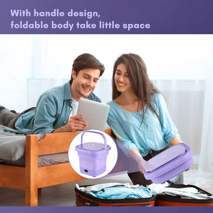 Portable Folding Washing Machine for Clothes Socks Underwear Mini Electric Barrel Laundry Cleaning M