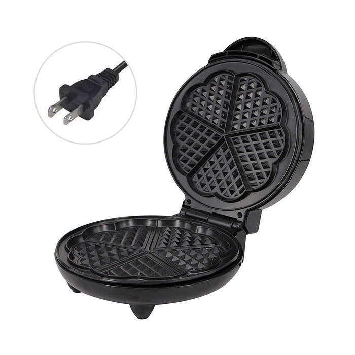 1000W Waffle Maker 5 Heart-Shaped Waffles Electric Waffler Griddle Iron