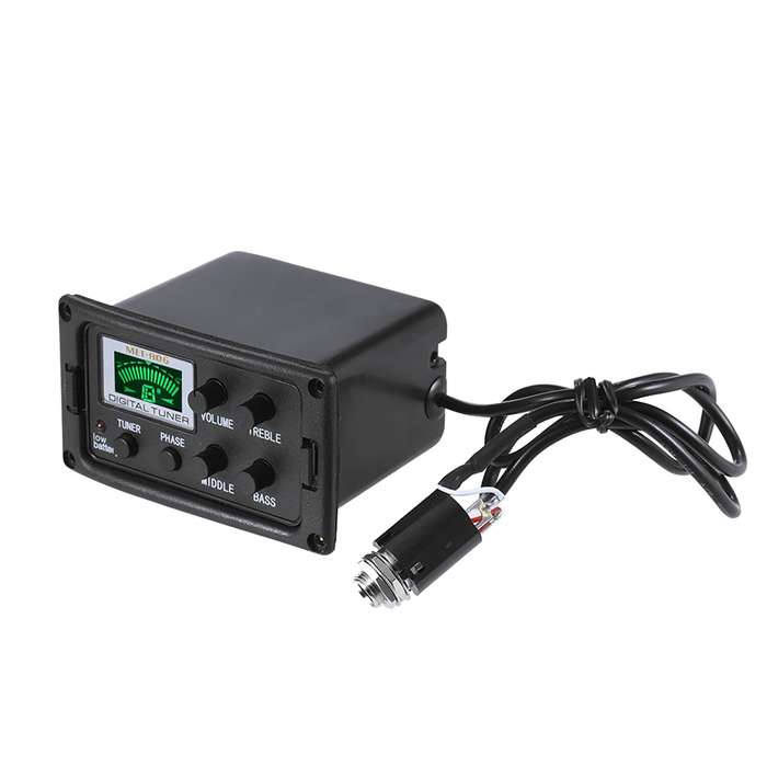 Acoustic Guitar 3-Band EQ Equalizer Tone and Volume Amplifier Preamp Piezo Pickup with Tuner