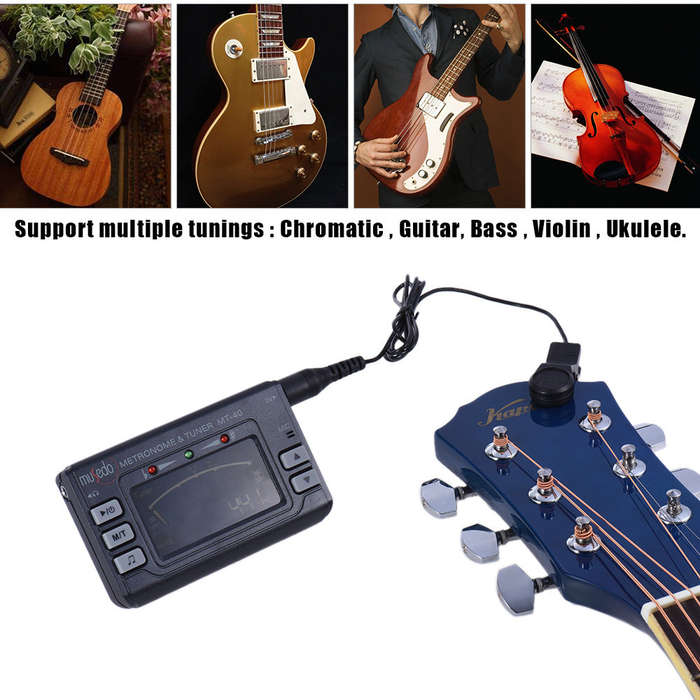 Portable Instrument 3-in-1 Metronome Tuner Tone Generator for Guitar Bass Violin Ukelele Chro
