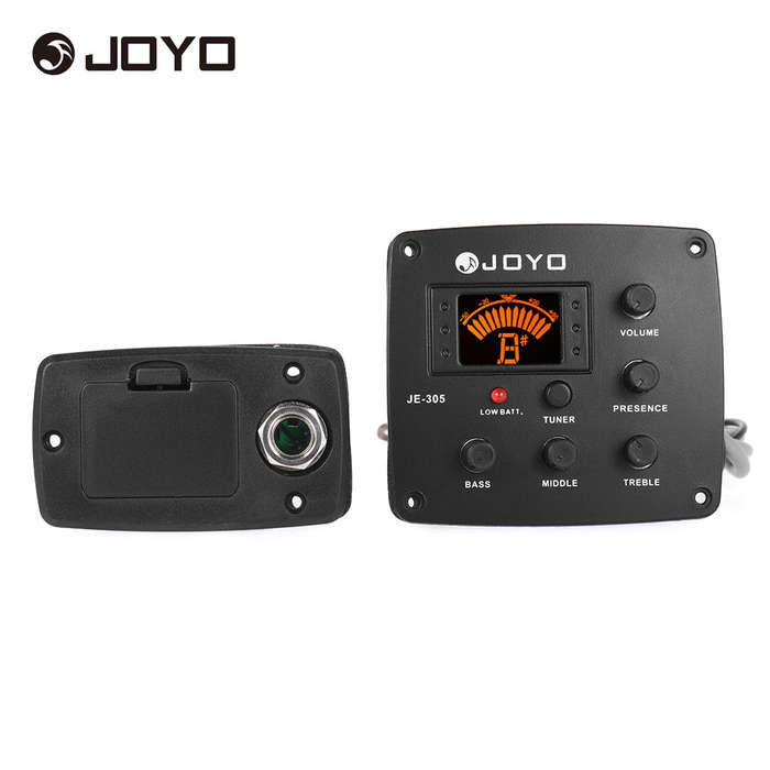 JOYO JE-305 Acoustic Guitar Piezo Pickup Preamp 4-Band EQ Equalizer Tuner System with LCD Dis