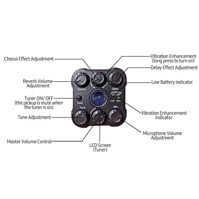 Acoustic Guitar Pickup Resonance Pickups Preamp System with LED Screen
