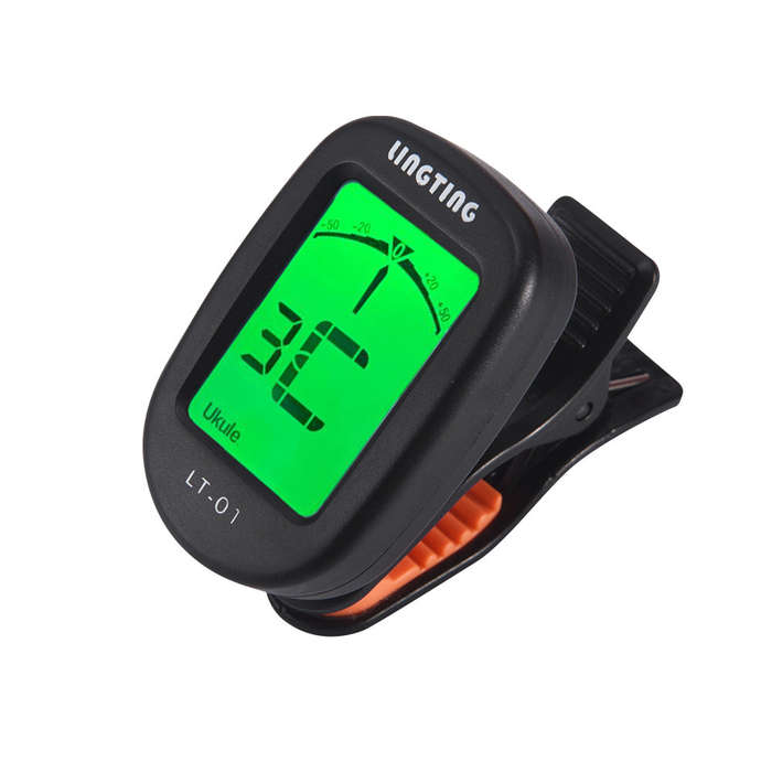 LINGTING LT-01 Mini Clip-On Digital Electronic Tuner 360 Rotatable with 2 Backlight LCD Scre
