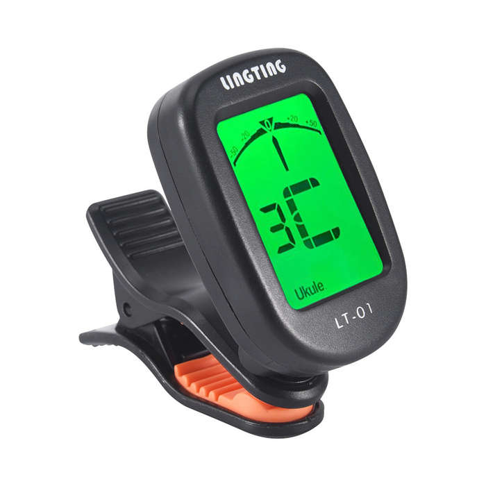 LINGTING LT-01 Mini Clip-On Digital Electronic Tuner 360 Rotatable with 2 Backlight LCD Scre