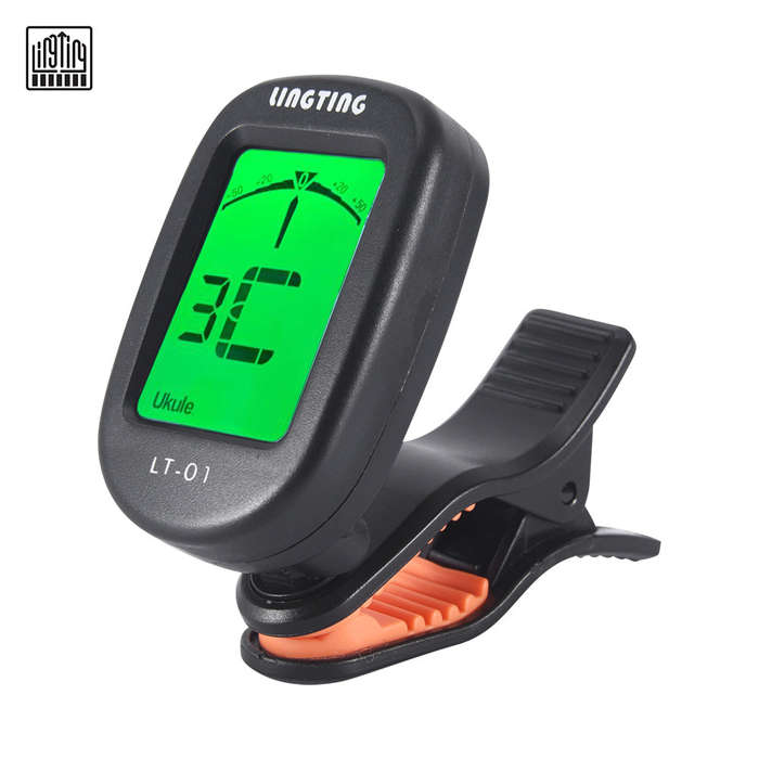LINGTING LT-01 Mini Clip-On Digital Electronic Tuner 360 Rotatable with 2 Backlight LCD Scre