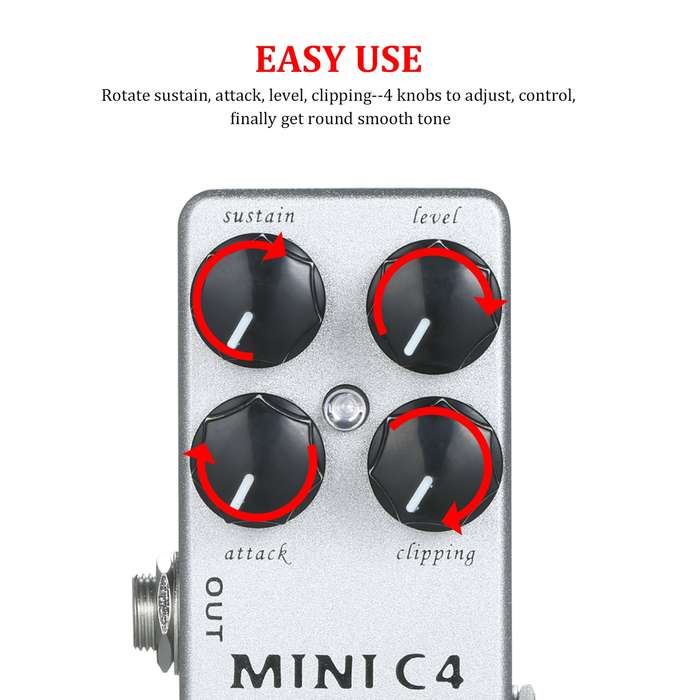 MOSKYAudio MINI C4 Compressor Guitar Effect Pedal True Bypass