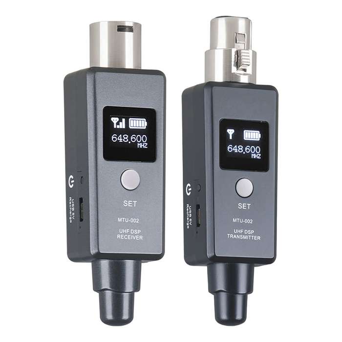 1 Pair Microphone Wireless System Micphone Wireless Transmitter System UHF DSP Transmitter &