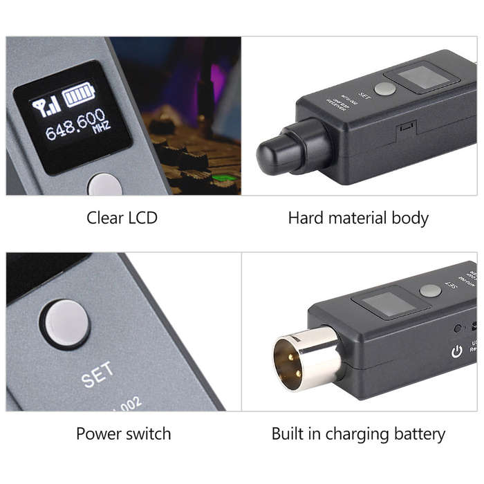 1 Pair Microphone Wireless System Micphone Wireless Transmitter System UHF DSP Transmitter &