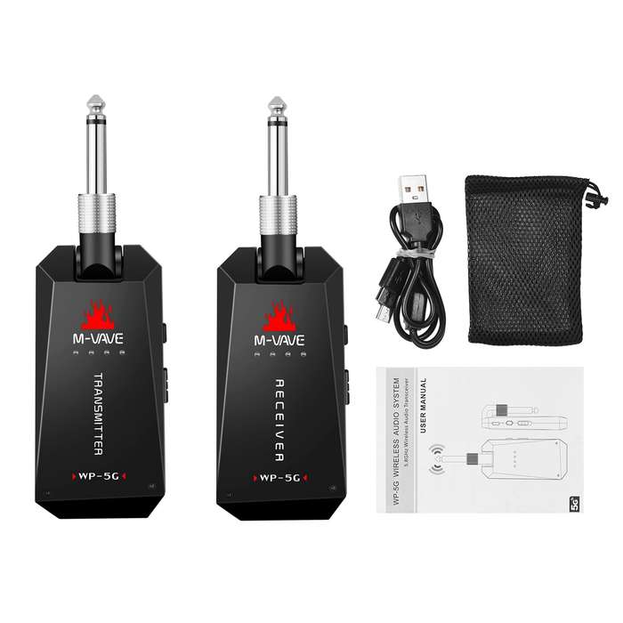 M-VAVE WP-5G Wireless 5.8G Guitar System Rechargeable Audio Transmitter and Receiver ISM Band