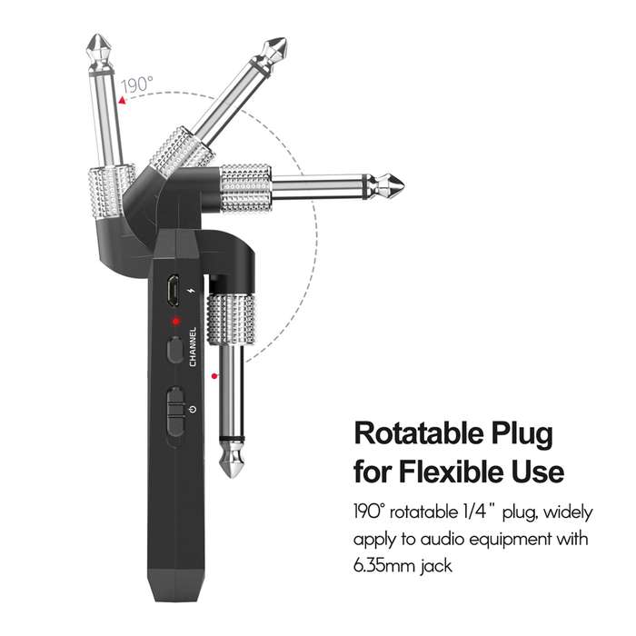 M-VAVE WP-5G Wireless 5.8G Guitar System Rechargeable Audio Transmitter and Receiver ISM Band