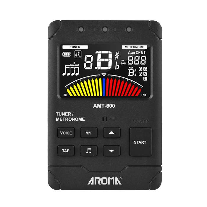 AROMA AMT-600 Tuner & Metronome & Tone Generator 3-in-1 Rechargeable 2.5-inch Color LCD Guita