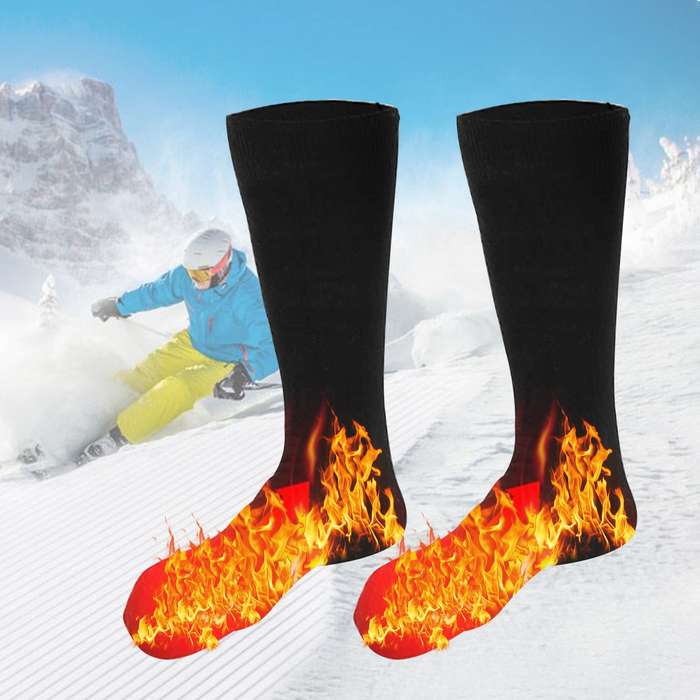 3.7V Heated Socks Foot Warmers for Men And Women, Electric Heating Socks, Washable Battery Heated So