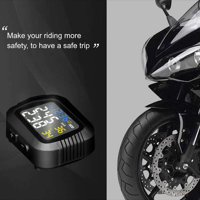 Motorcycle Tire Pressure Monitor Mountain Bike Wireless Tire Pressure Monitoring Instrument Small Po