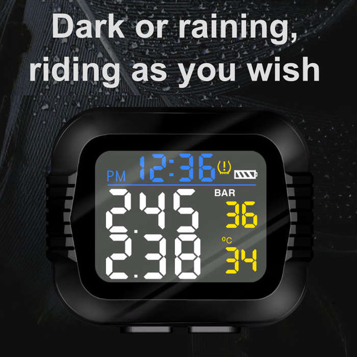 Motorcycle Tire Pressure Monitor Mountain Bike Wireless Tire Pressure Monitoring Instrument Small Po