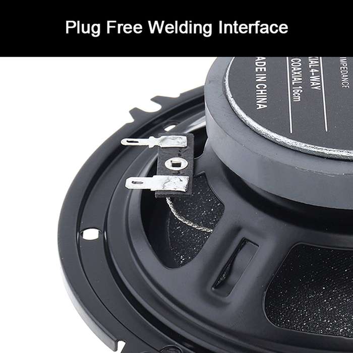 One Pair 6 Inch Car Stereo Door Speakers 600 Watts Max, 4 Way, Full Range Audio, Tweeters, Coaxial S