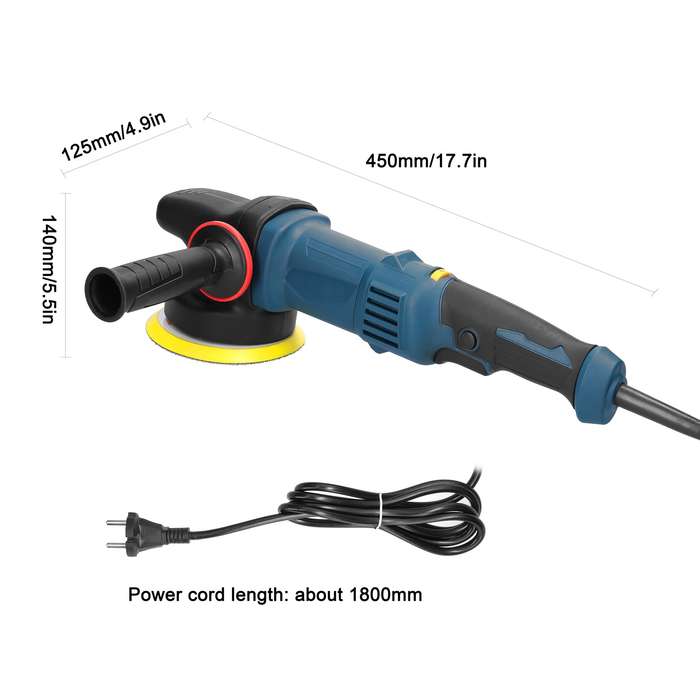 980W Handheld Electric Eccentric Sander 5 Inch Polishing Machine 125mm Disc Home Household Wood Proc