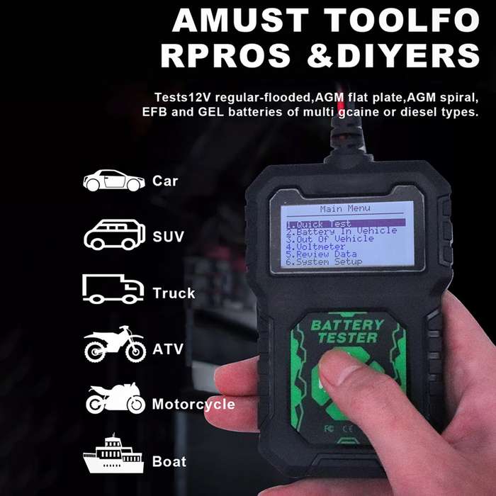 Car Battery Load Tester with LED Display CCA 100-2000 CCA  Alternator Tester, Auto Battery Analyzer