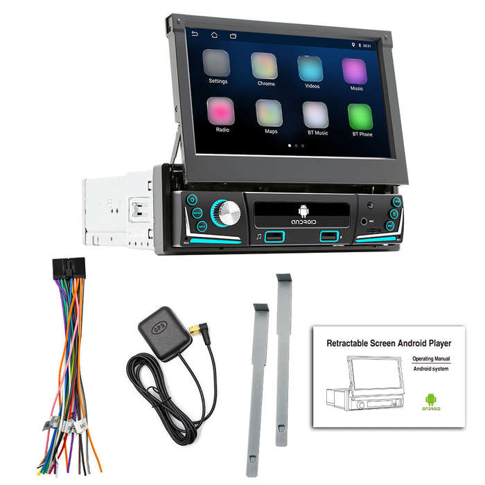 7in Multimedia MP5 Player Retractable Touched Screen Car Radio Multifunctional Car Audio and Video P