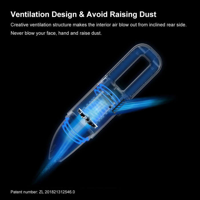 Cleanfly Car Wireless Cleaner Portable Vacuum Hand-Helded Dust Catcher Collector Strong Suction