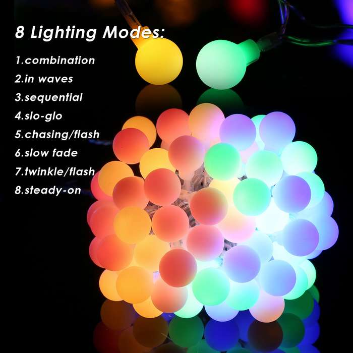Neoglint Plug-in Globe String Lights 18m/59.06ft 150 LEDs Ball Fairy Light with Controller Co