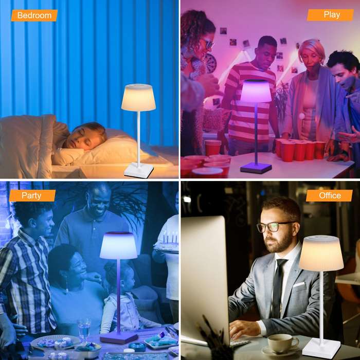 Neoglint RGB+CCT Table Lamp Colorful Desk Light Touch Control Bedside Lamp Reading Lamp for L