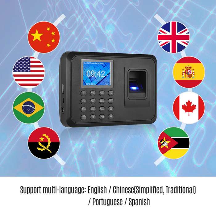 Biometric Fingerprint Password Attendance Machine Multi-language with 2.4 inch LCD Screen Emp