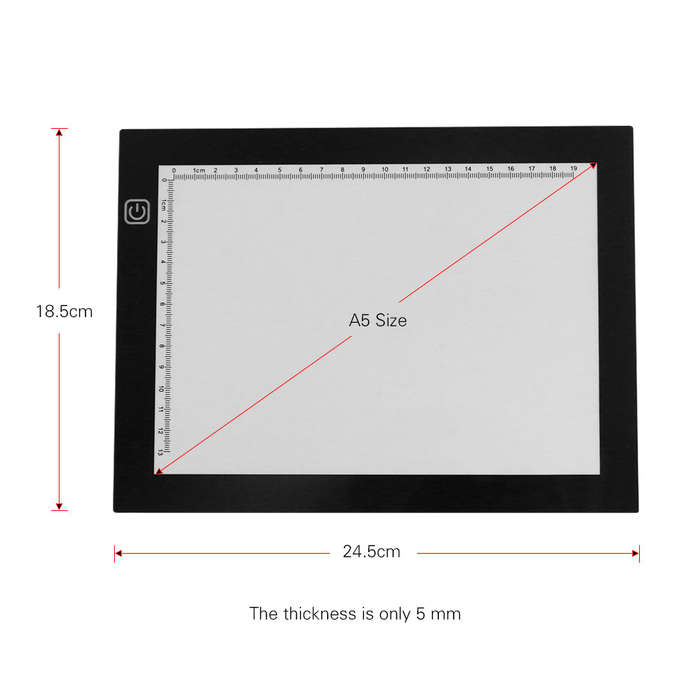 Portable A5 Light Box Tracer USB Powered Ultra-thin LED Artcraft Light Pad Copy Board with Sc