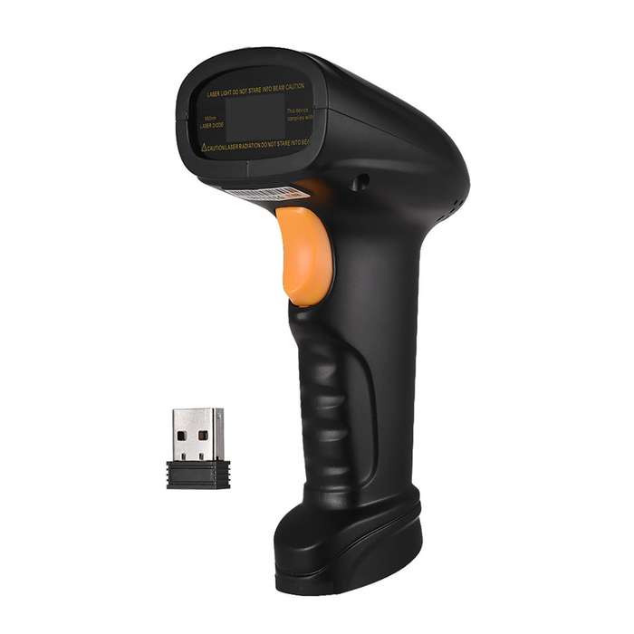 2-in-1 2.4G Wireless Barcode Scanner & USB Wired Barcode Scanner Handheld 1D Bar Code Scanner