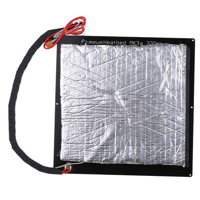 24V 3D Printer Upgrade Hotbed MK3 Heating Platform Aluminum Plate 330*330*3mm with Wire and I