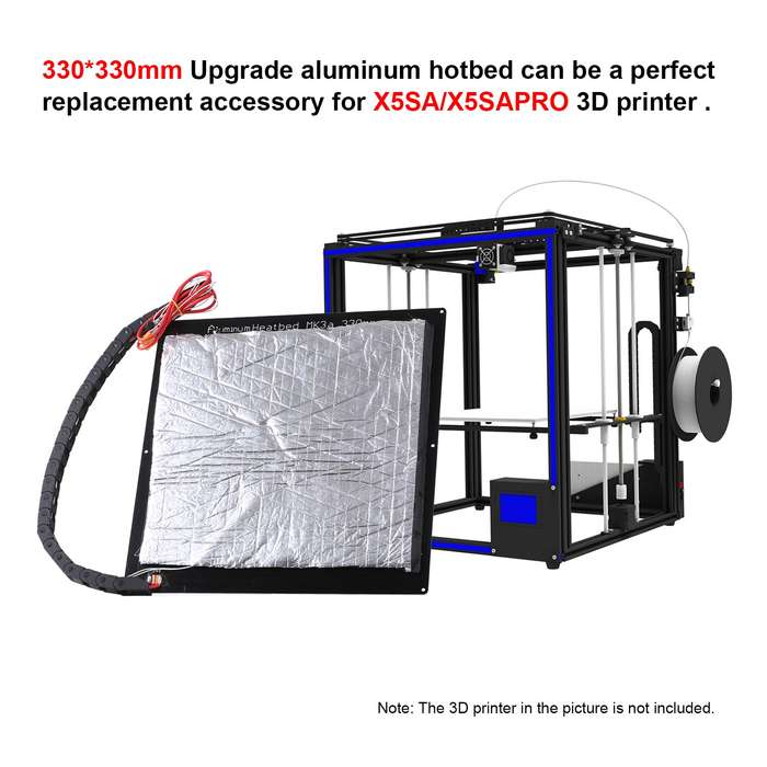 24V 3D Printer Upgrade Hotbed MK3 Heating Platform Aluminum Plate 330*330*3mm with Wire and I