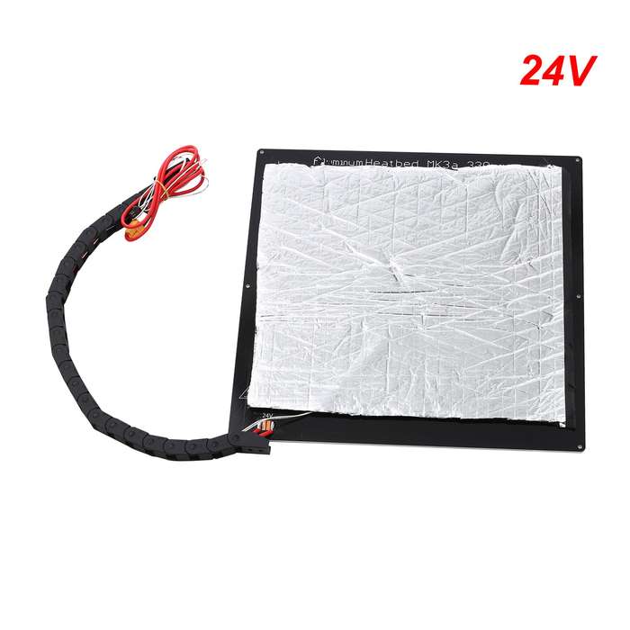 24V 3D Printer Upgrade Hotbed MK3 Heating Platform Aluminum Plate 330*330*3mm with Wire and I