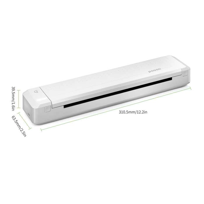 Poooli A4 Paper Printer Direct Thermal Transfer Printer Mobile Printer Portable Photo Printer