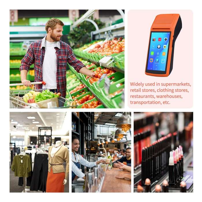M1S Android Mobile POS Terminal Handheld PDA Printer All in One 58mm Receipt Printer 1D 2D Ba